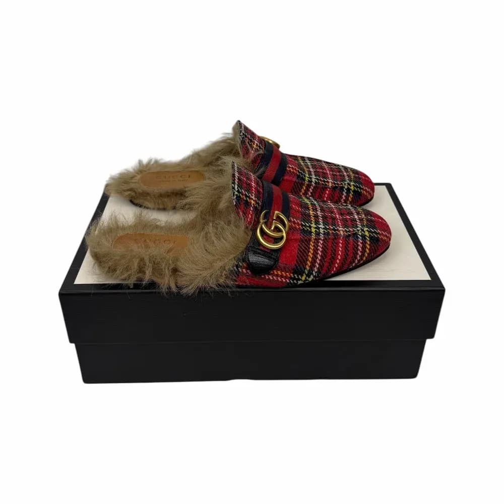 Gucci Princetown Tartan Slippers