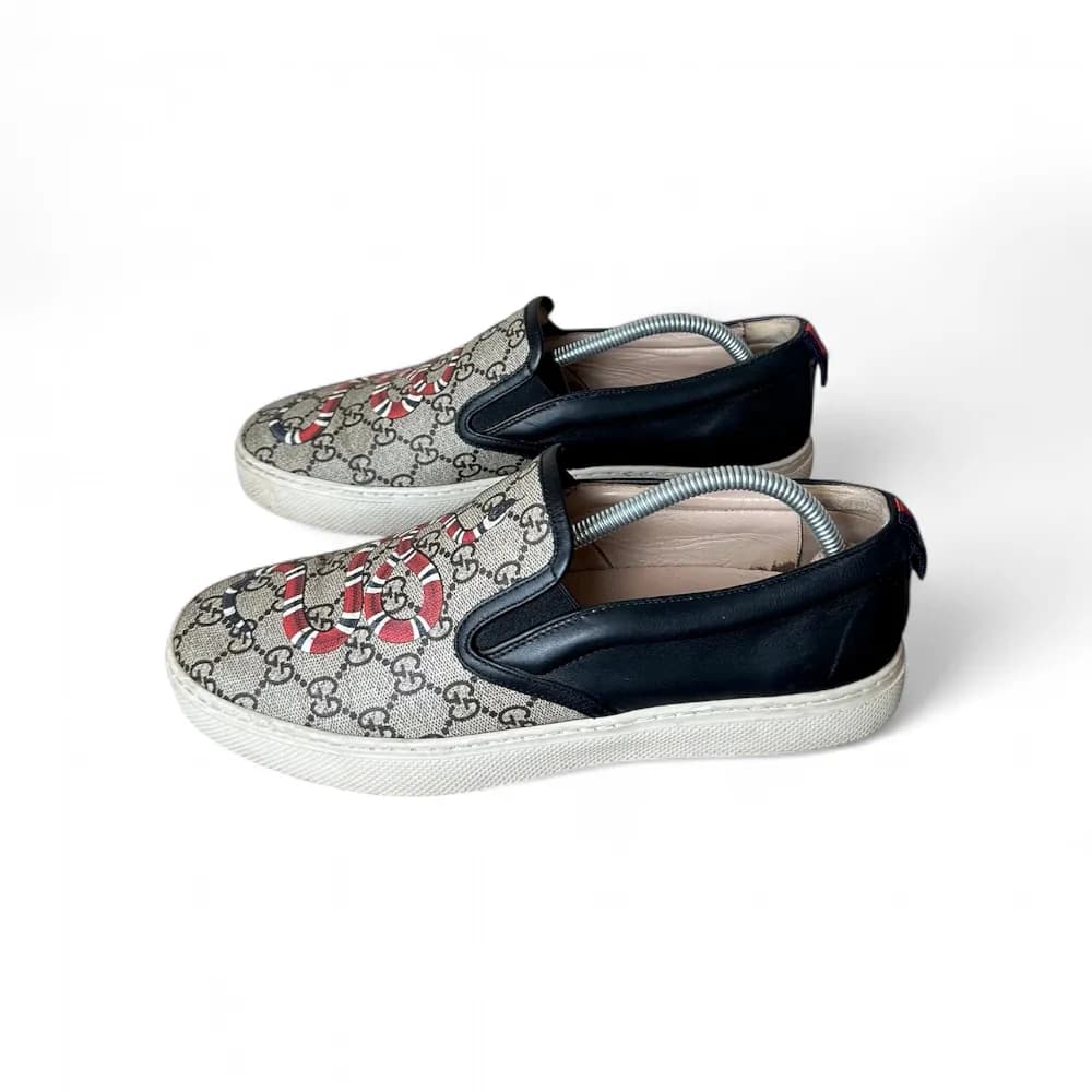 GUCCI GG Supreme Kingsnake Dublin Slip-on Sneakers