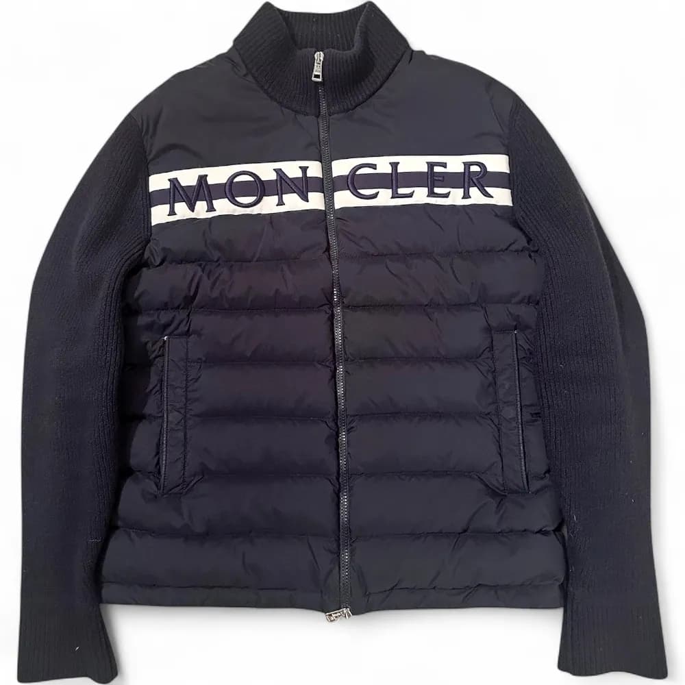 MONCLER Knit Nylon Down Cardigan