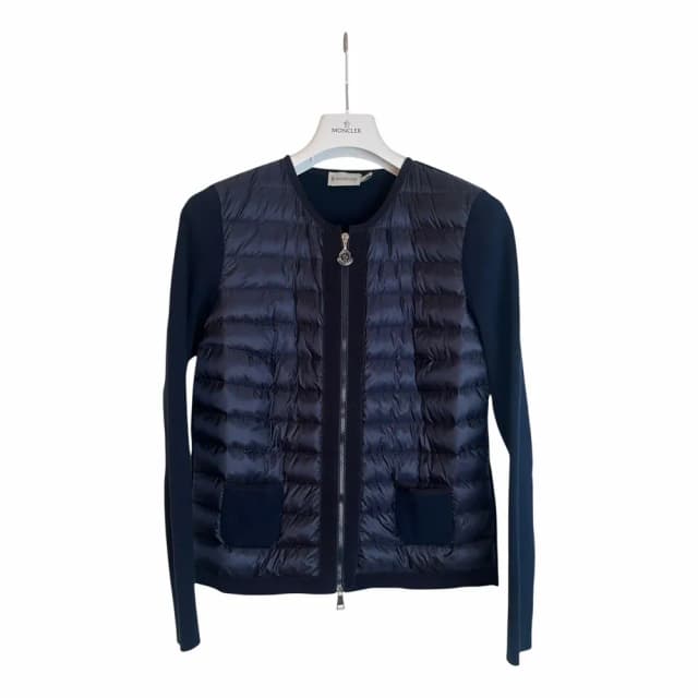 Moncler Puffer-Front Wool Cardigan