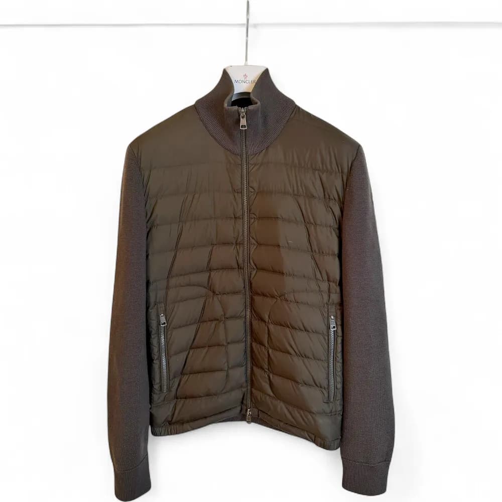MONCLER Padded Wool & Cashmere Zip-Up Cardigan