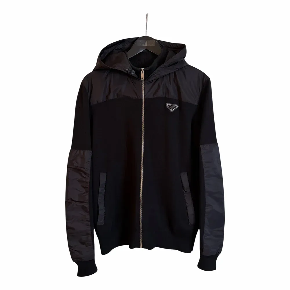 Prada Nylon and Wool Hooded Jacket
