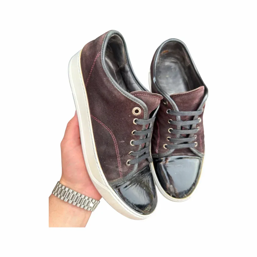 LANVIN DBB1 Patent Cap Toe Sneaker