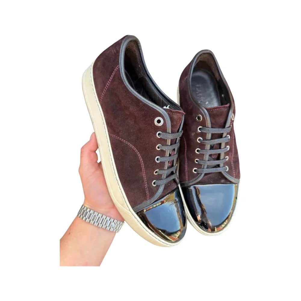 LANVIN Leather & Suede Low-Top Sneakers