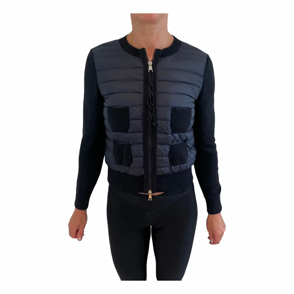 Moncler Padded Wool Zip-Up Cardigan
