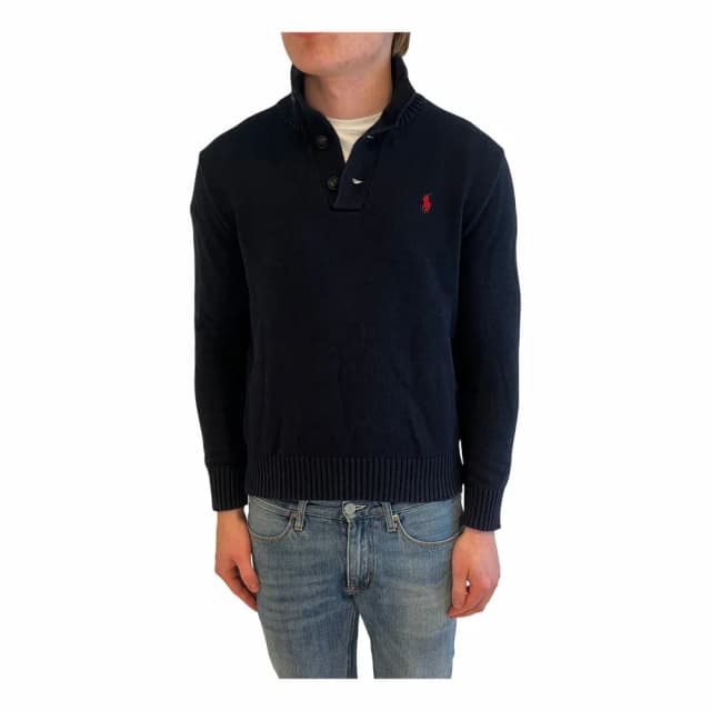 Ralph Lauren Button-Up Knit Jumper Sweatshirt