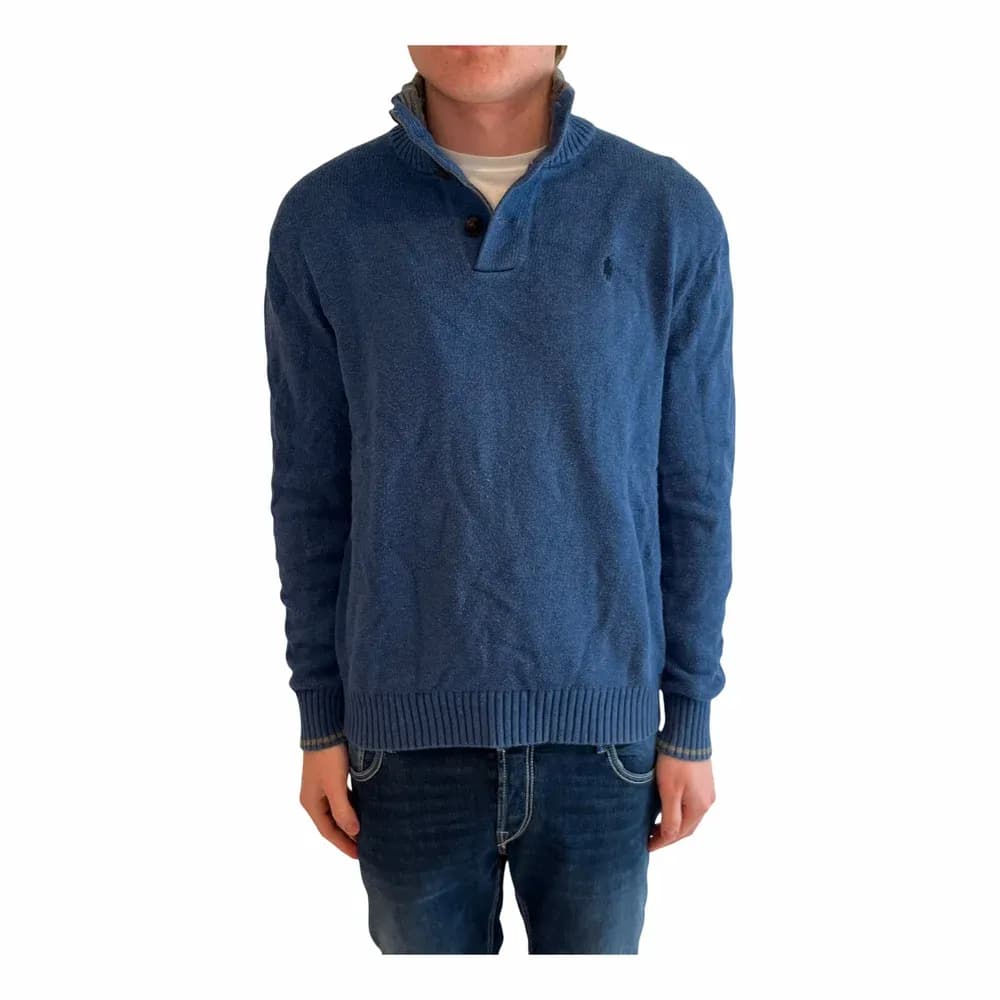 Ralph Lauren 3-Button Mock Neck Pullover Sweater