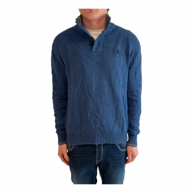 Ralph Lauren 3-Button Mock Neck Pullover Sweater